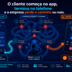 O cliente começa no app, termina no telefone e a empresa perde ocaminho no meio